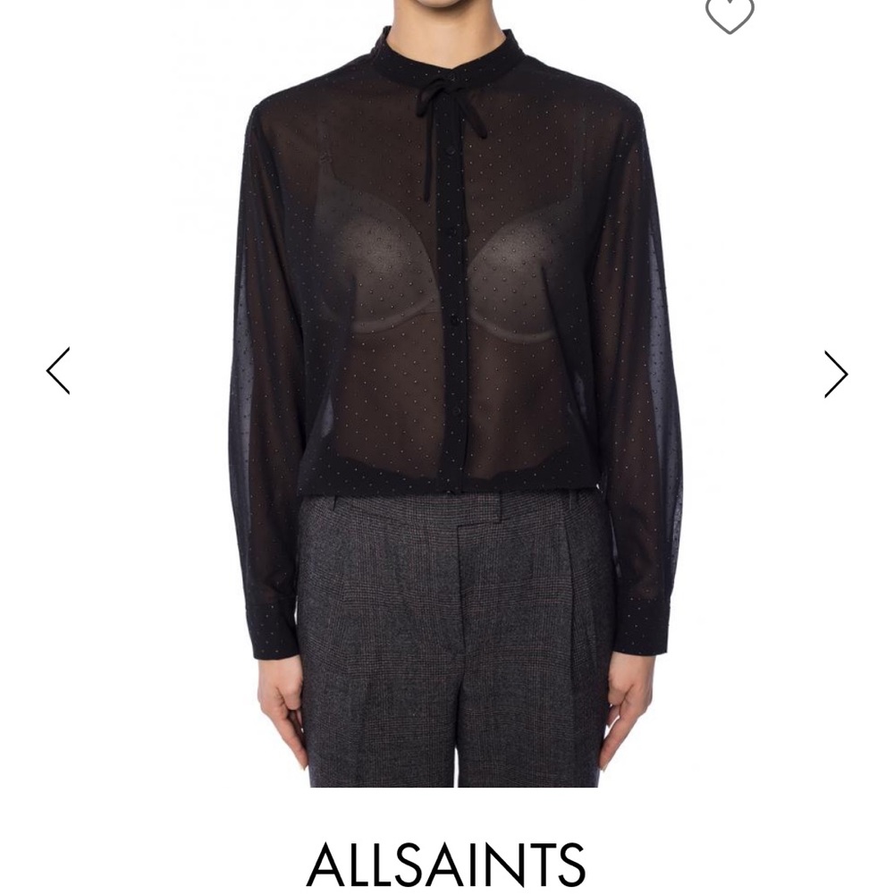 Allsaints Cada Transparent Studded Button Down - image 3